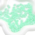 Irregular light green translucent acrylic loose beads in a petal-shaped tray for DIY jewelry - Light Bright Green