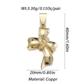 Gold French bow pendant for DIY jewelry making with dimensions 40mm by 20mm - YSN007-02 Gold Long Bow