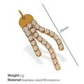 Gold plated stainless steel star pendant with sparkling rhinestones 26mm size - Gold Rhinestone Bar Pendant