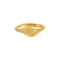 Anillo ajustable de plata de ley S925 con acabado mate ondulado irregular dorado - Abierto Ajustable / Dorado
