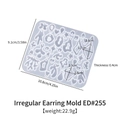 Irregular geometric earring silicone mold for DIY resin, size 10.8x9.1x0.4cm, 22.9g - Irregular Earring Mold ED#255