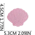 Detailed size specifications for pink shell embroidered patch measuring 4.5cm by 5.3cm - Pale Pink Shell Style (42号)