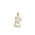 Collier doré en acier inoxydable avec pendentif lettre E orné de cristaux brillants - Lettre E