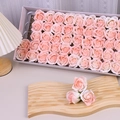Pink and white gradient scented soap flower roses in a premium gift box set - 3 Layers (50 Pcs/Box) / Spray Pink