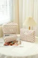 Three-piece quilted cotton strawberry print toiletry bags including handbag and pouches - Strawberry