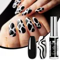Née Jolie 8ml 3D Nail Art Liner Gel nero 01 per manicure professionali con lampada UV LED - Nero(01)