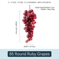 Artificial red grapes bunch 85 grains for home decor photography props 31cm long - 85-Grain Ruby Round Grapes