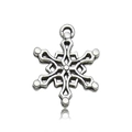 Vintage antique silver snowflake pendant charm for DIY Christmas jewelry crafting - Snowflake Type A