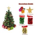 Mini-Weihnachtsbaum-Set mit 45cm Baum, goldener Sternspitze und bunten Weihnachtskugeln - 45cm Grüner Baum Mit Ornamenten Ohne Licht