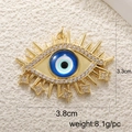 Macro view of Evil Eye pendant showing 3.8cm dimensions and zircon inlay details - A0249