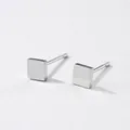 Minimalist 4mm square stainless steel stud earrings in polished silver finish - Square (YE14811) / 4mm / Silver