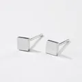 Minimalist 4mm square stainless steel stud earrings in polished silver finish - Square (YE14811) / 4mm / Silver