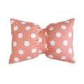 Pink velvet bow pillow with white polka dots and soft texture for home decor - Pink with White Polka Dots