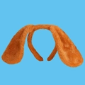 Brown long-eared plush dog headband for cosplay and holiday party costumes - Brown