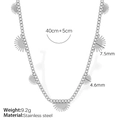 Collana in acciaio inossidabile argento con ciondoli geometrici a forma di mezzo sole - Collana / Argento