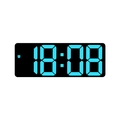 Digital alarm clock with mirror finish and blue LED display in a black rectangular frame - Rectangular Black Face Blue Light