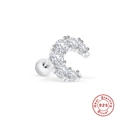 S925 sterling silver curved cartilage piercing with sparkling cubic zirconia stones - Style 5 (Single) - Curved Bar