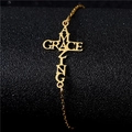 Collana in acciaio inossidabile dorato con ciondolo a croce e scritta Amazing Grace - Croce Amazing Grace