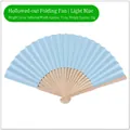 Hollow-out Folding Fan Light Blue