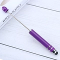 Purple touchscreen stylus pen with silver metal body and soft black conductive fiber tip - Candy Purple