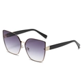 Occhiali da sole cat-eye da donna con lenti sfumate viola e dettagli di diamanti lucidi - Stanghetta Nera / Gradiente Grigio