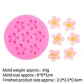 Moule en silicone rose fleur de cerisier avec sept cavités pour pâtisserie et savon - 3# Fleur de cerisier (B1108) / Rose