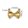 Ciondolo a fiocco in acciaio inossidabile dorato 19,5mm x 16,5mm per gioielli DIY - Fiocco a due Fori