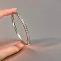 Detailed view of the titanium steel bracelet with pave-set shimmering crystals - Steel Color (A-9)