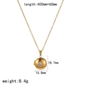 Detailweergave van gouden medaillon ketting met zirkoon inleg en de afmetingen - Vierkant Zirkoon Rond Medaillon(TN3573)