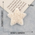 Beige chenille star patch with embroidered edges for DIY clothing decoration, 3x2.9cm - Cream White Star (Iron-on)