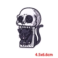 Detail of cartoon black cat in skull embroidery patch, size 4.5x6.6cm DIY clothing accessory - Skull Black Cat A
