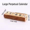 Creative wooden perpetual calendar desktop decor 16cm x 4.5cm x 5cm size - Manual Calendar (Large)