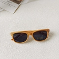 Bright yellow vintage sunglasses for kids with silver rivets and UV400 lenses - Yellow