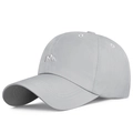 Light grey quick-dry baseball cap with white mountain embroidery for outdoor sports - Adjustable / Light Gray
