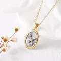 Religious Saint Michael pendant necklace in two-tone gold and silver finish - Style B (Saint Michael)