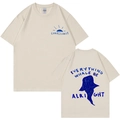 T-shirt femme en coton avec imprimé baleine au dos et logo de poitrine coast2coast abricot - S / Hauts / Beige