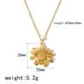 Halskette mit Gänseblümchen-Anhänger aus Titanstahl in 18 Karat Gold mit Maßen im Bild - Gänseblümchen-Anhänger Halskette(TN3301)
