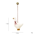 White ceramic goose ornament with red plaid scarf for Nordic Christmas tree decor - Goose with Scarf