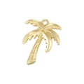 Macro view of a gold coconut tree pendant with top ring detail for jewelry making - VD1765 Gold Coconut Tree Pendant