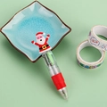 Mini multi-color Christmas ballpoint pen featuring a cute red Santa Claus topper - Christmas Series 9-Santa