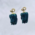 Macro view of green bell pepper alloy enamel charms with gold rings for DIY jewelry - Green Bell Pepper