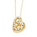 Gold-plated letter B pendant necklace with colorful zircon stones on box chain - Style B