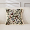 Vintage Blumen Wandteppich Kissen Detail, Baumwolle Leinen Kissenbezug mit Fransen. - 45*45cm (Ohne Kern) / Kleines Blumenmuster