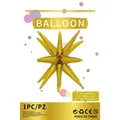 22 inch shiny gold explosion star foil balloon for party and wedding decoration - Bright Gold