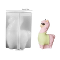 Translucent silicone alpaca candle mold with pink glasses-wearing alpaca figure - Alpaca Wearing Sweater