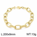 Goldenes Gliederkette-Armband aus Titanstahl mit gedrehter Seilstruktur 200x9mm groß - Gold
