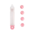 Silicone baking pen in white and pink with four diverse decorating tips for cake decorating - Set of 4 Nozzles / Pink