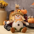 Thanksgiving plush scarecrow doll with sunflower hat for autumn harvest decoration - Female Style