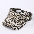 Visera solar con estampado de leopardo en poliéster transpirable para estilo exterior - Visera de Puntos de Leopardo / Beige