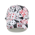 Casquette de baseball unisexe avec imprimé cartes de poker, motifs cœurs et piques - 56-60cm Réglable / Noir